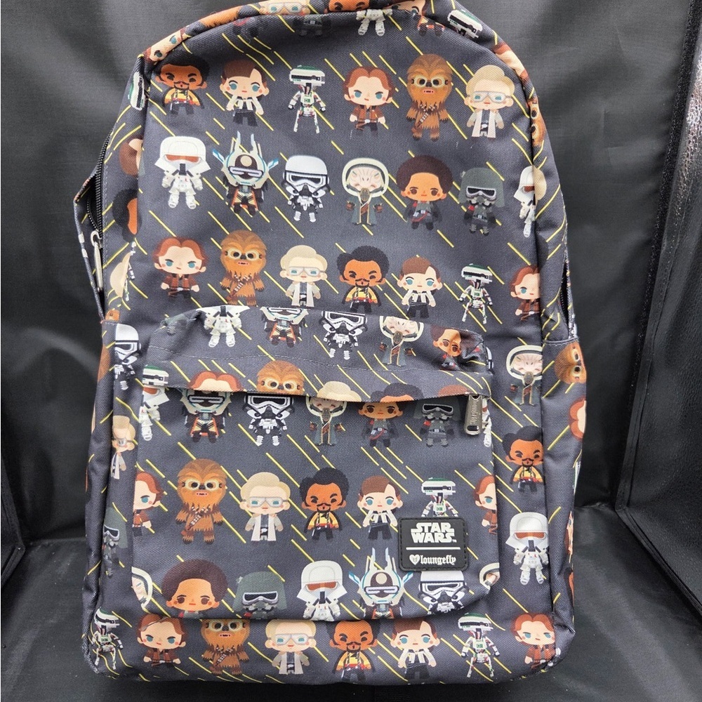 Loungefly Star Wars Character Print Backpack - Black and Brown